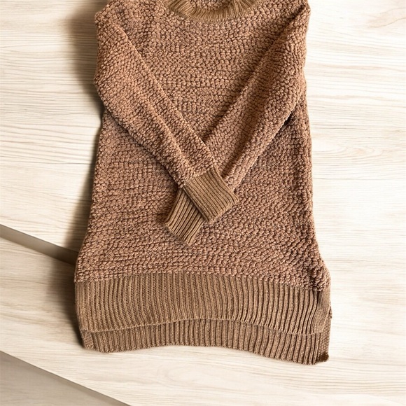 little Mountain Vancouver Brown Mocha Chunky Long Sleeve Sweater High Low Small - Picture 6 of 6